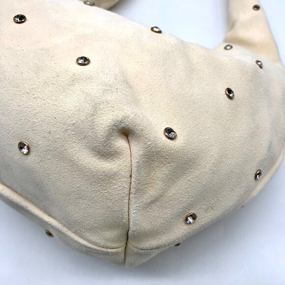 Sam Edelman Ivory Suede Faren Rhinestone Hobo Bag - Picture 7 of 11